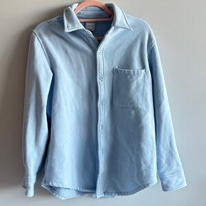 aritzia baby blue cozyfleece button up sweatshirt